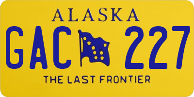 AK license plate GAC227