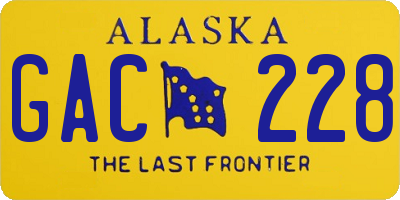 AK license plate GAC228