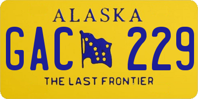 AK license plate GAC229