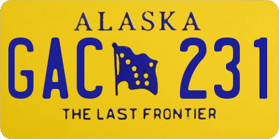 AK license plate GAC231