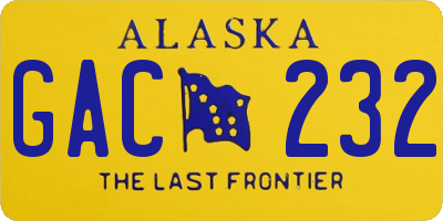 AK license plate GAC232