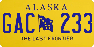 AK license plate GAC233