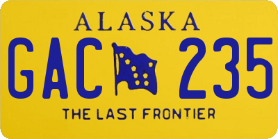 AK license plate GAC235