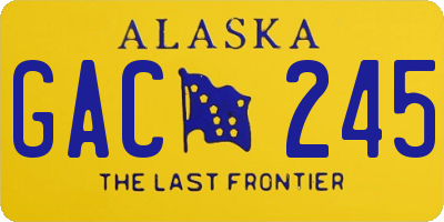 AK license plate GAC245