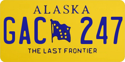 AK license plate GAC247