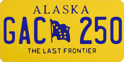 AK license plate GAC250