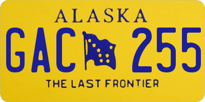 AK license plate GAC255