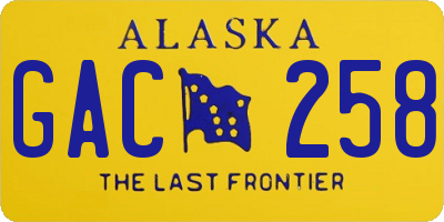 AK license plate GAC258