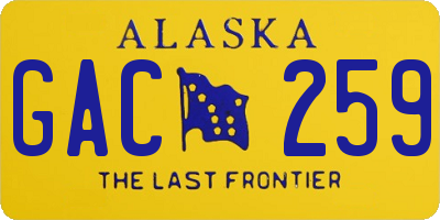 AK license plate GAC259