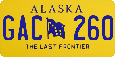 AK license plate GAC260