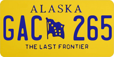 AK license plate GAC265