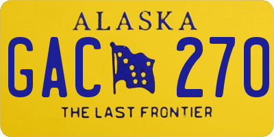 AK license plate GAC270