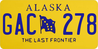 AK license plate GAC278