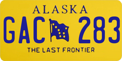 AK license plate GAC283