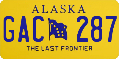 AK license plate GAC287