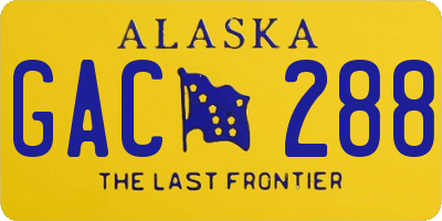 AK license plate GAC288