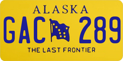 AK license plate GAC289