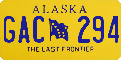 AK license plate GAC294