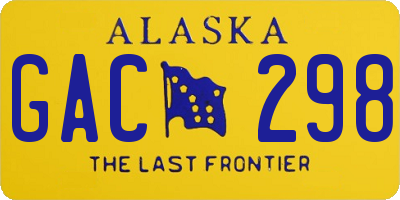 AK license plate GAC298