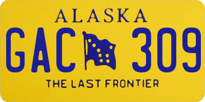 AK license plate GAC309