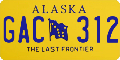 AK license plate GAC312