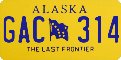 AK license plate GAC314