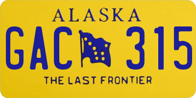 AK license plate GAC315