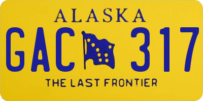 AK license plate GAC317