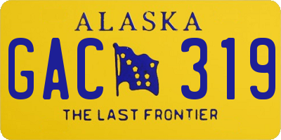 AK license plate GAC319