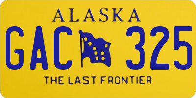 AK license plate GAC325