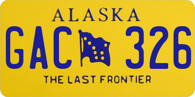 AK license plate GAC326