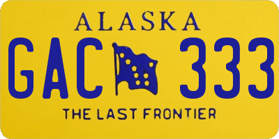 AK license plate GAC333