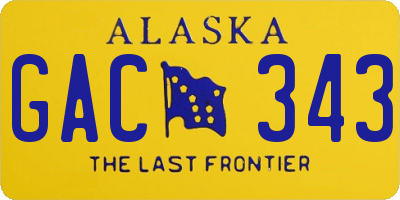 AK license plate GAC343