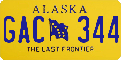 AK license plate GAC344