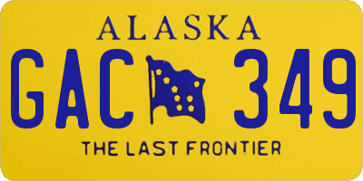 AK license plate GAC349