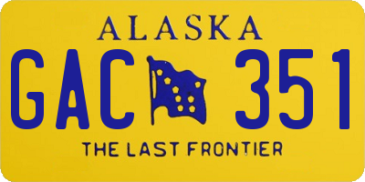 AK license plate GAC351