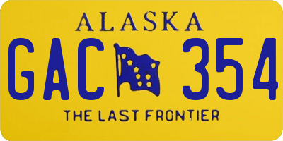 AK license plate GAC354