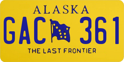 AK license plate GAC361