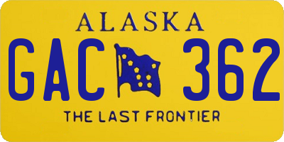 AK license plate GAC362