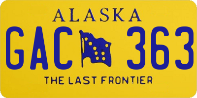 AK license plate GAC363