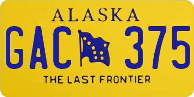 AK license plate GAC375