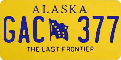 AK license plate GAC377