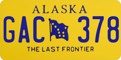 AK license plate GAC378