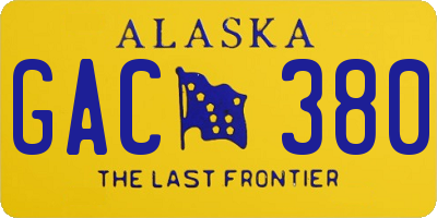 AK license plate GAC380