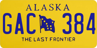 AK license plate GAC384