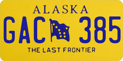 AK license plate GAC385