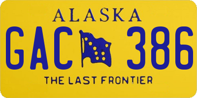 AK license plate GAC386