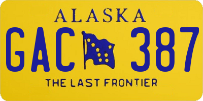 AK license plate GAC387