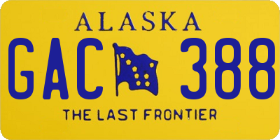 AK license plate GAC388
