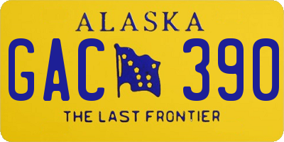 AK license plate GAC390